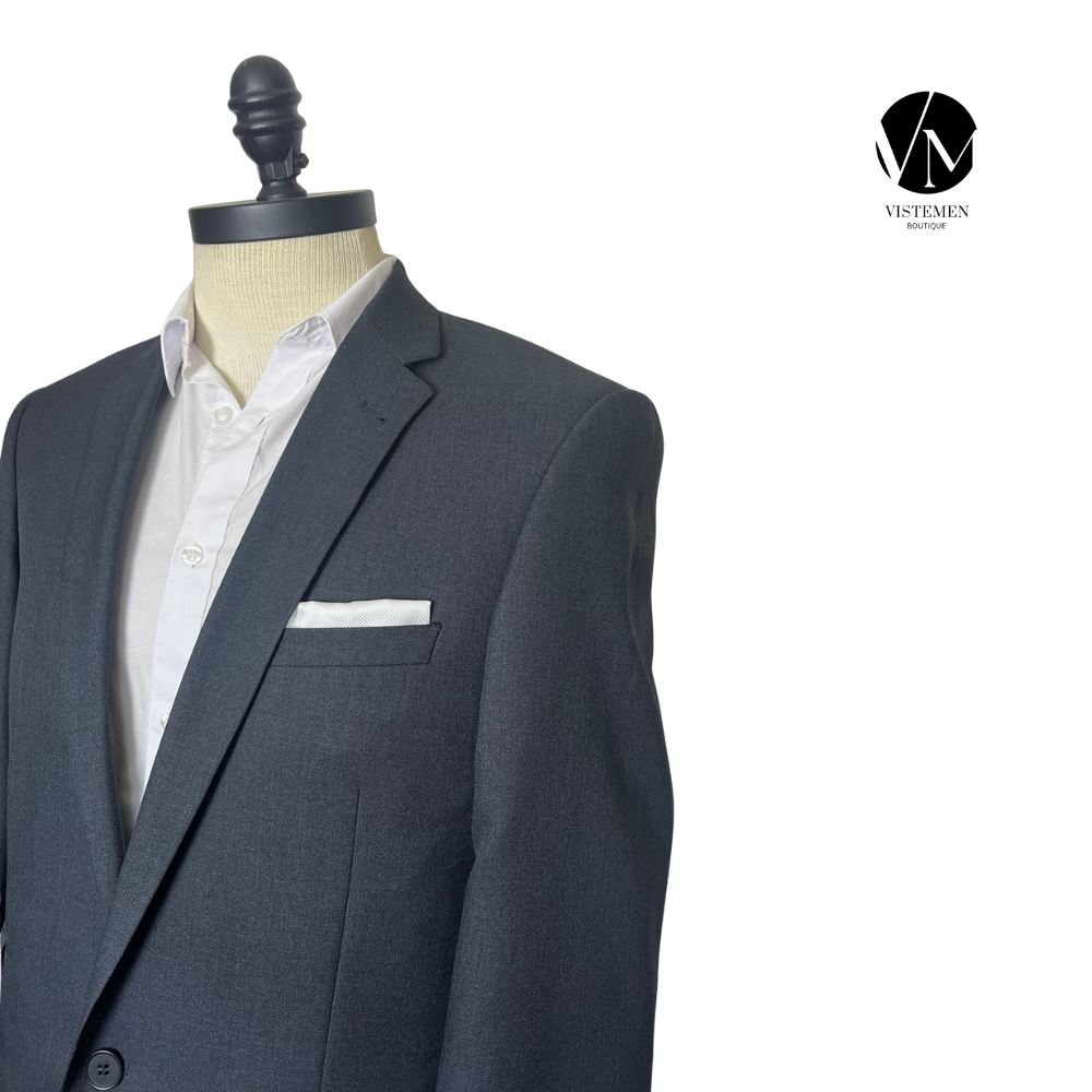 Blazer Taylor & Wright Slim Fit Gris Oscuro | Sastrería Moderna Británica | Talla M (48) | Vistemen