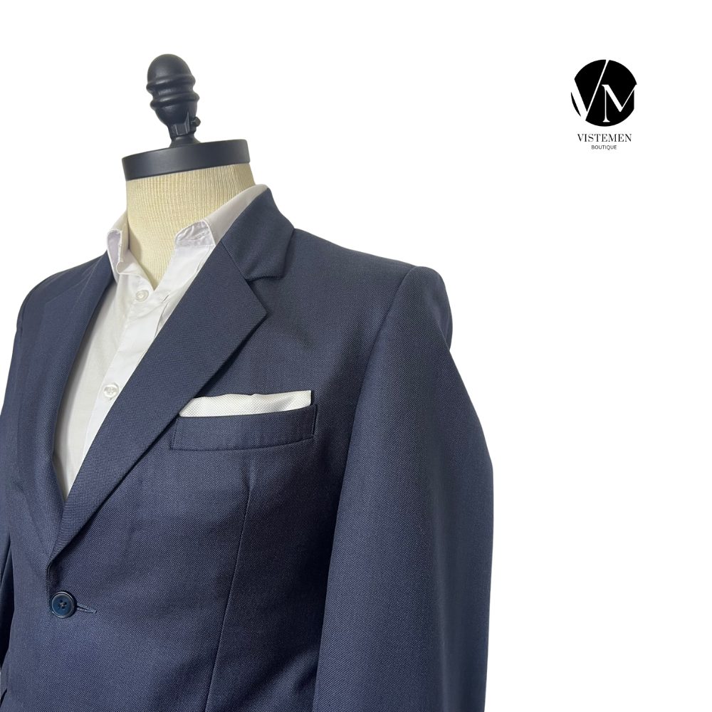 Blazer Holland & Sherry Skinny Fit Azul Oscuro | Tejidos de Súper Lujo | Talla S (46) | Vistemen