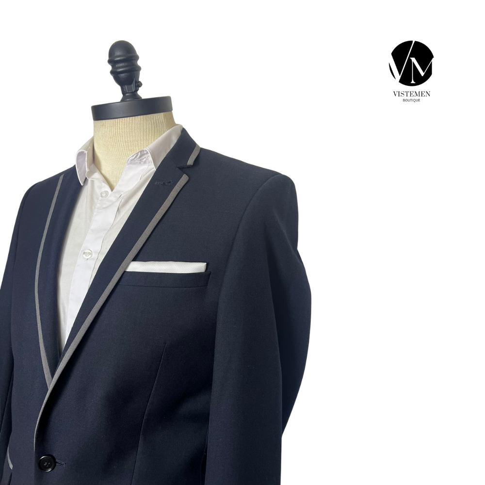 Blazer Next Slim Fit Azul Oscuro | Calidad Británica | Talla M (48) | Vistemen