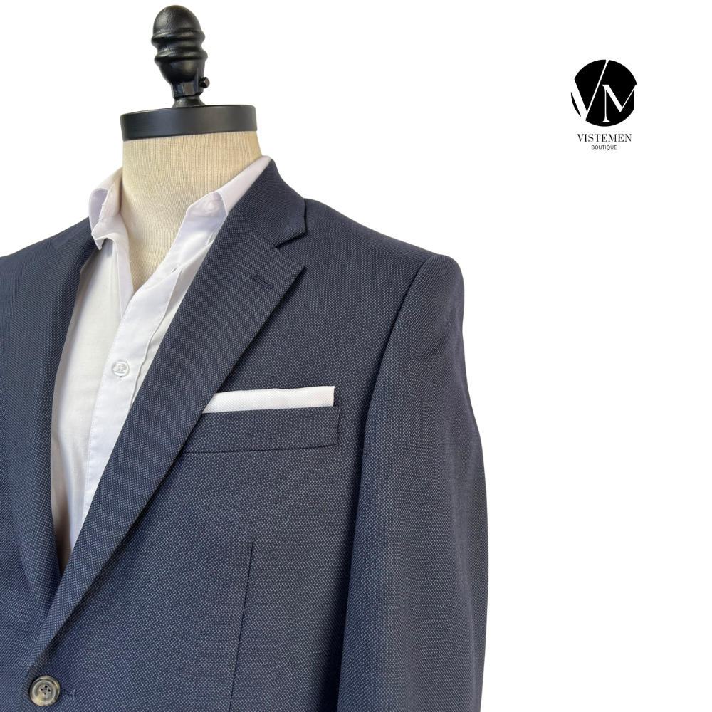 Blazer Chester Barrie de Lana Azul Oscuro | Slim Fit | Sastrería Británica de Lujo | Talla L (50) | Vistemen