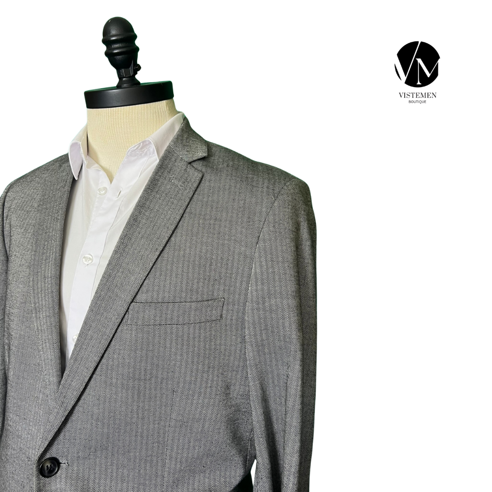 BLACK FRIDAY | Traje Completo H&M Slim Fit Gris de Algodón | Talla XL (52) | Vistemen