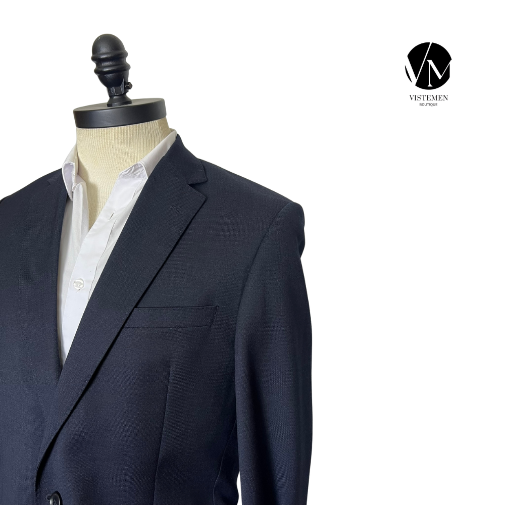 BLACK FRIDAY | Blazer M&S Slim Fit Negro | Calidad Británica Formal | Talla L | Vistemen