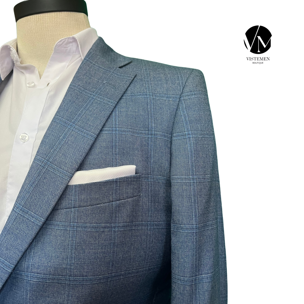 BLACK FRIDAY | Blazer Sastre Azul Claro | Estilo Casual Elegante | Talla L | Vistemen