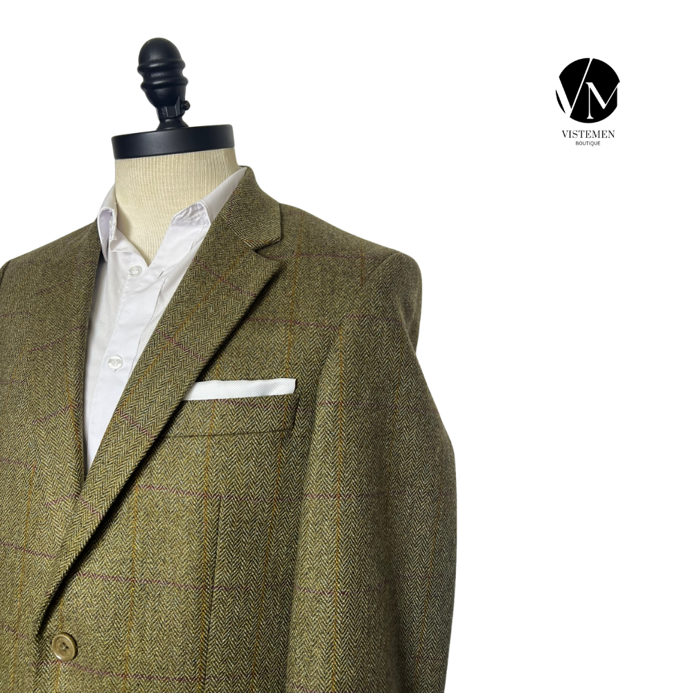 Blazer Austin Reed de Lana Pura Café Claro | Slim Fit | Sastrería Británica de Lujo | Talla M (48) | Vistemen