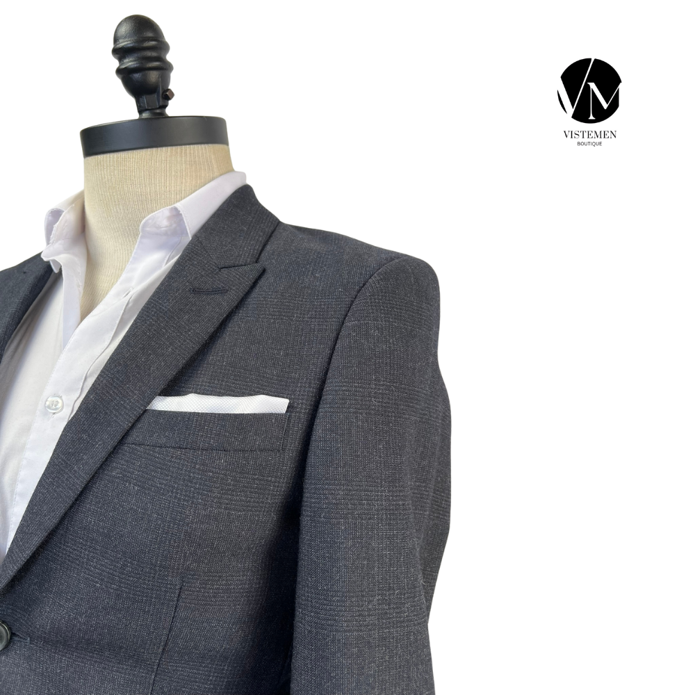 Blazer Topman Slim Fit Gris Oscuro | Talla XS (44) Ultra Exclusiva | Poliéster y Lana | Vistemen