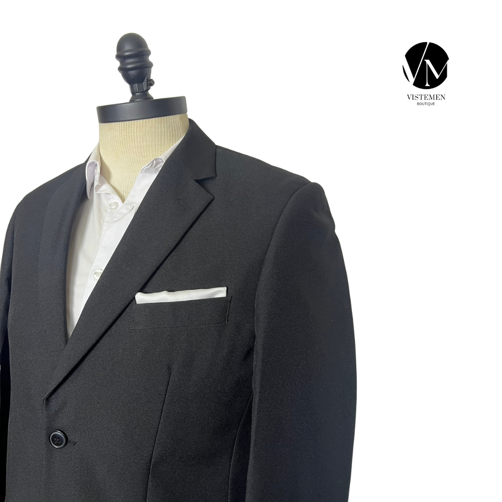 Blazer Prefer Slim Fit Negro | Estilo Formal Contemporáneo | Talla S (46) | Vistemen