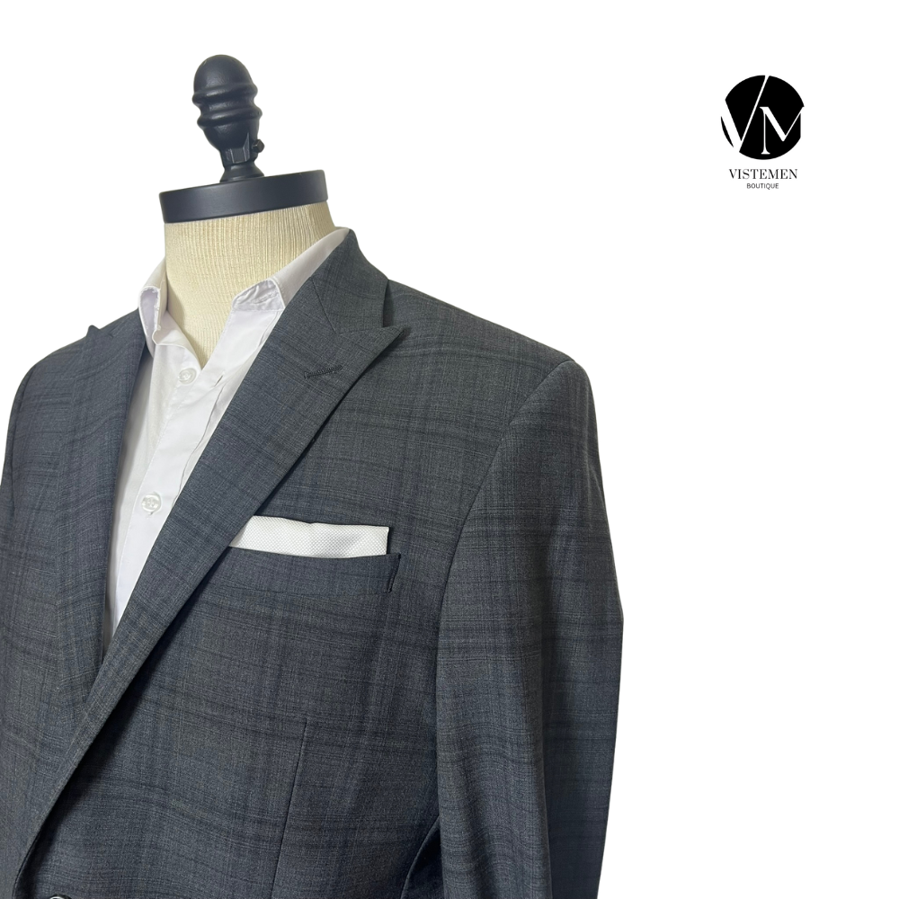 Blazer M&S de Lana Slim Fit Gris Oscuro | Calidad Premium | Talla L (50) | Vistemen