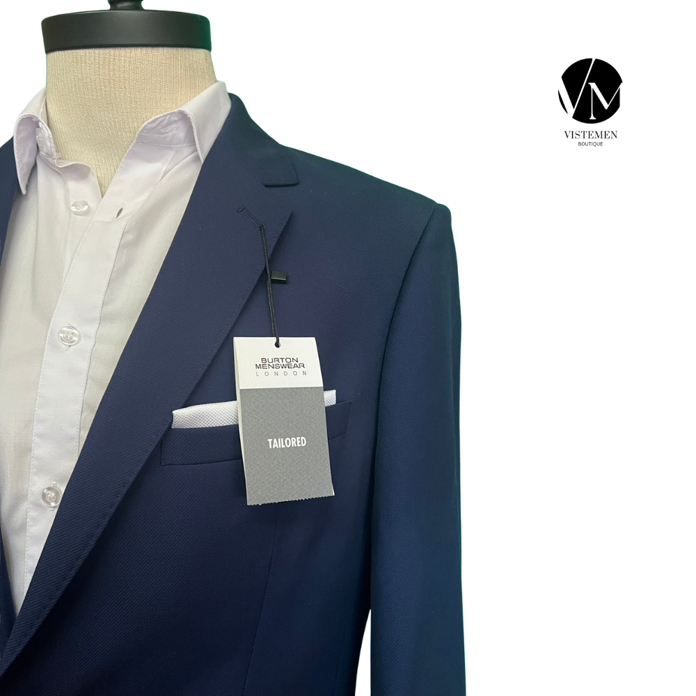 BLACK FRIDAY | Blazer Burton Newswear Azul Oscuro | Estilo Formal Clásico | Talla L | Vistemen