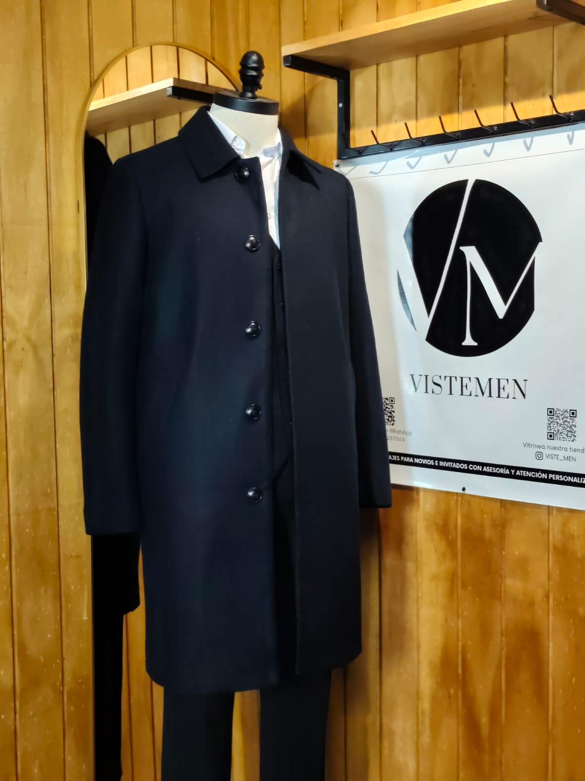 Abrigo Topman Lana Azul Marino | Estilo Juvenil | Talla S (46) | Vistemen