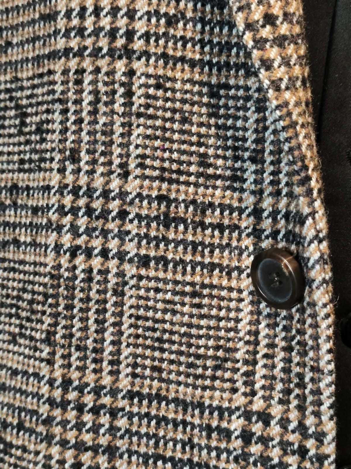 Abrigo Lana Café Cuadrillé | Diseño Clásico | Talla L (50) | Vistemen