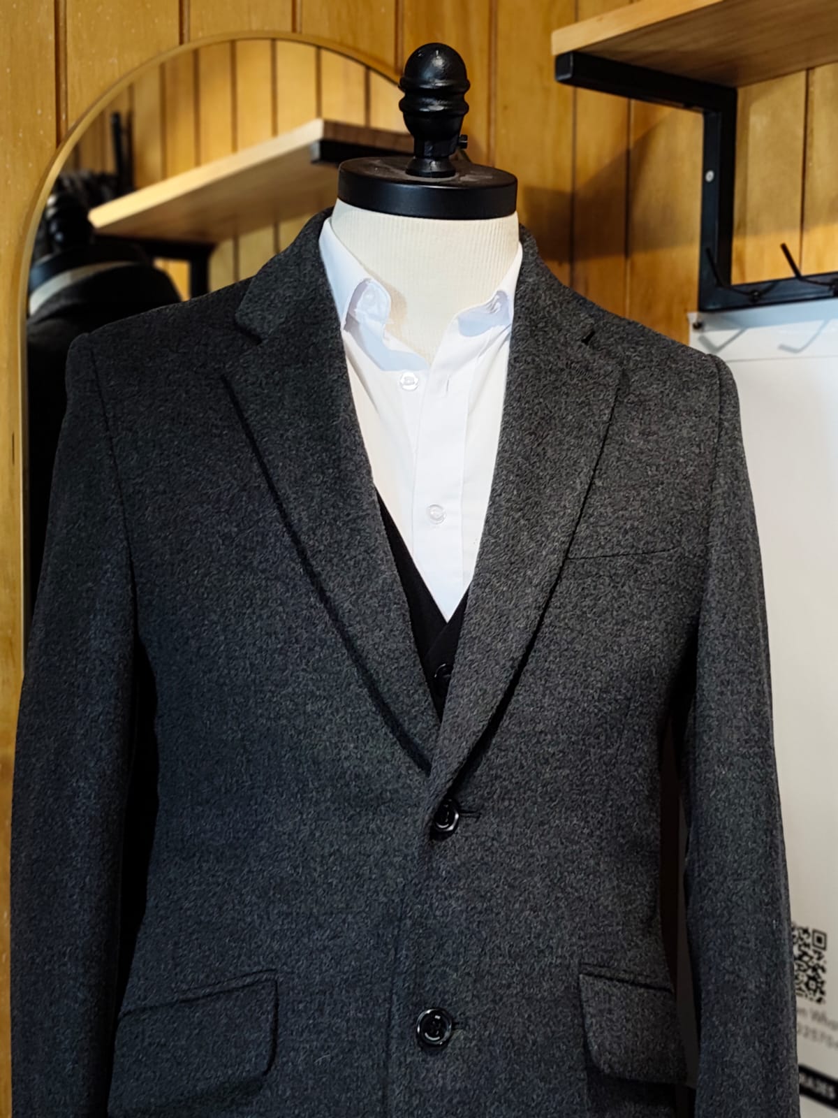Abrigo Lana y Cashmere Gris | Talla XS (44) | Lujo Suave | Vistemen