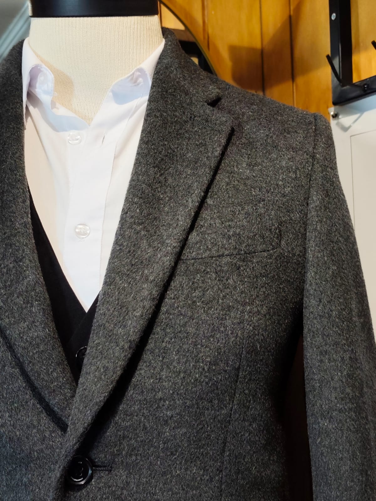 Abrigo Lana y Cashmere Gris | Talla XS (44) | Lujo Suave | Vistemen