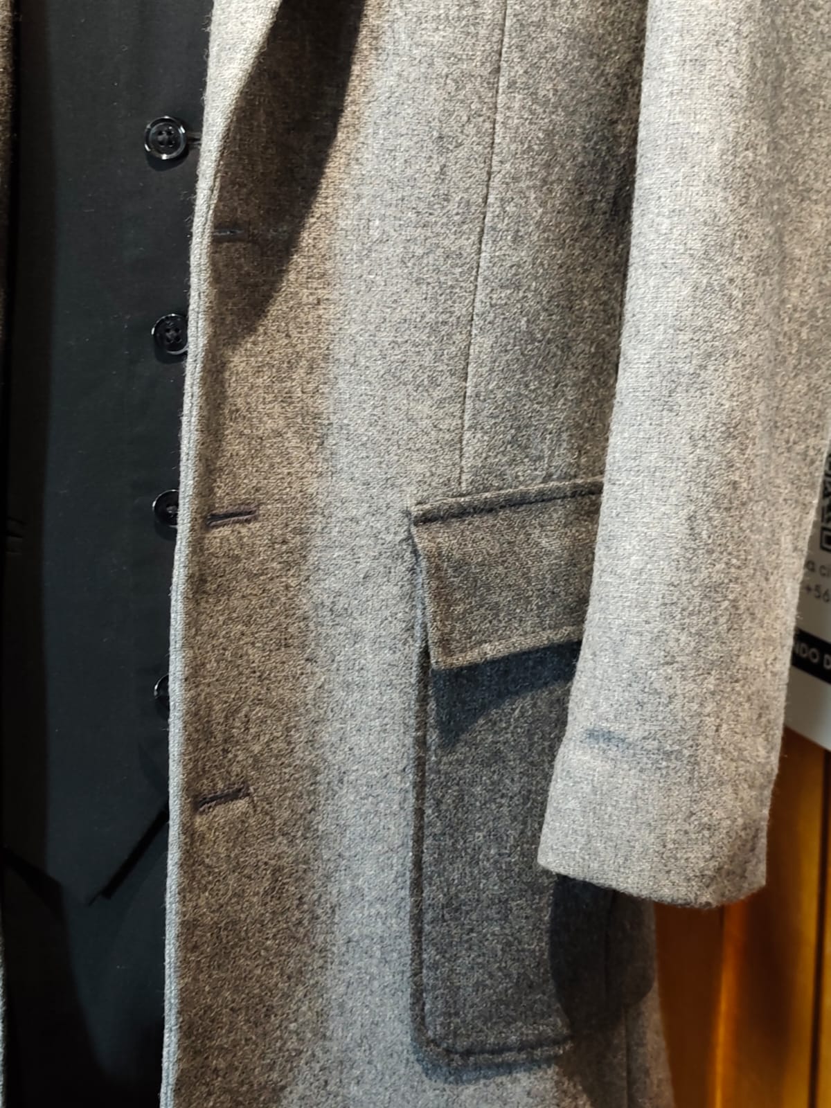 Abrigo Lana Gris | Carteras Gris Oscuro | Talla XS (44) | Vistemen