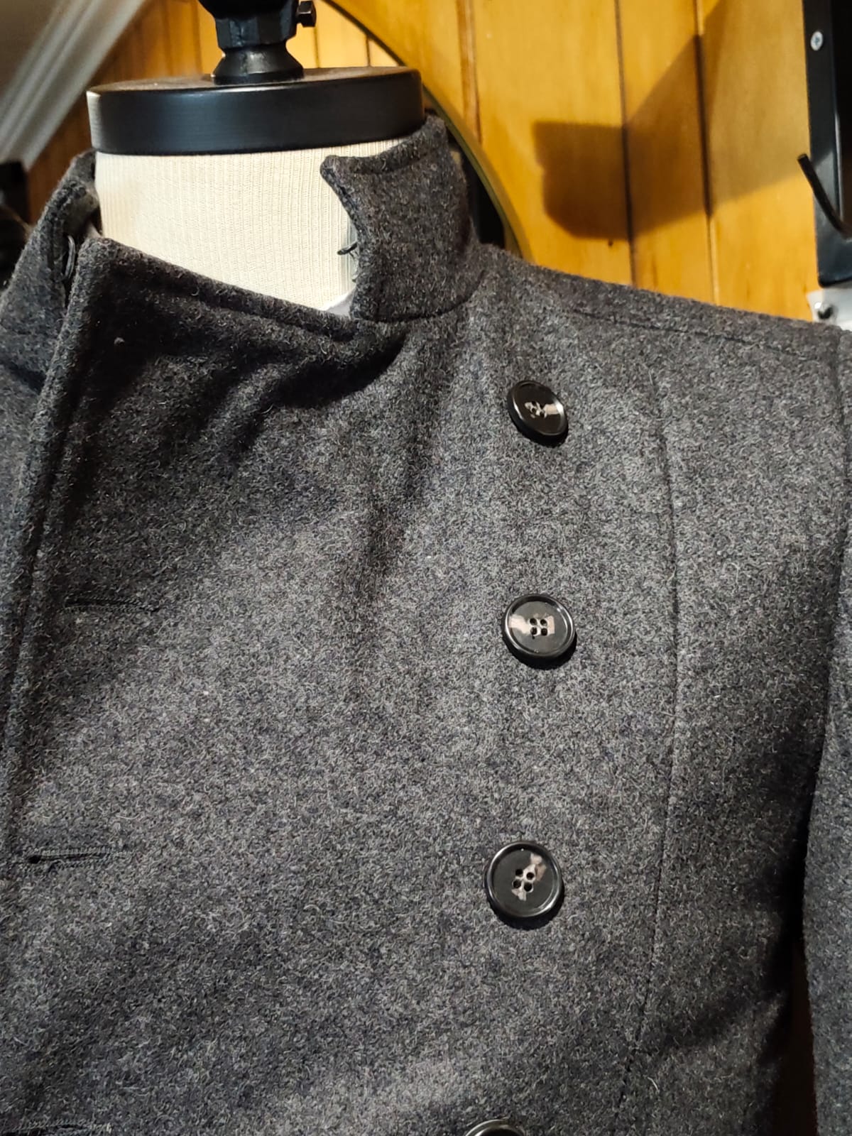 Abrigo Corto River Island Lana Gris | Talla XS (44) | Vistemen