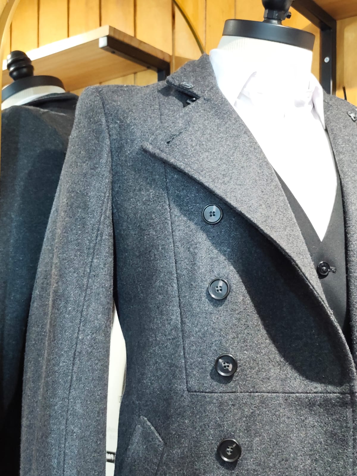 Abrigo Corto River Island Lana Gris | Talla XS (44) | Vistemen