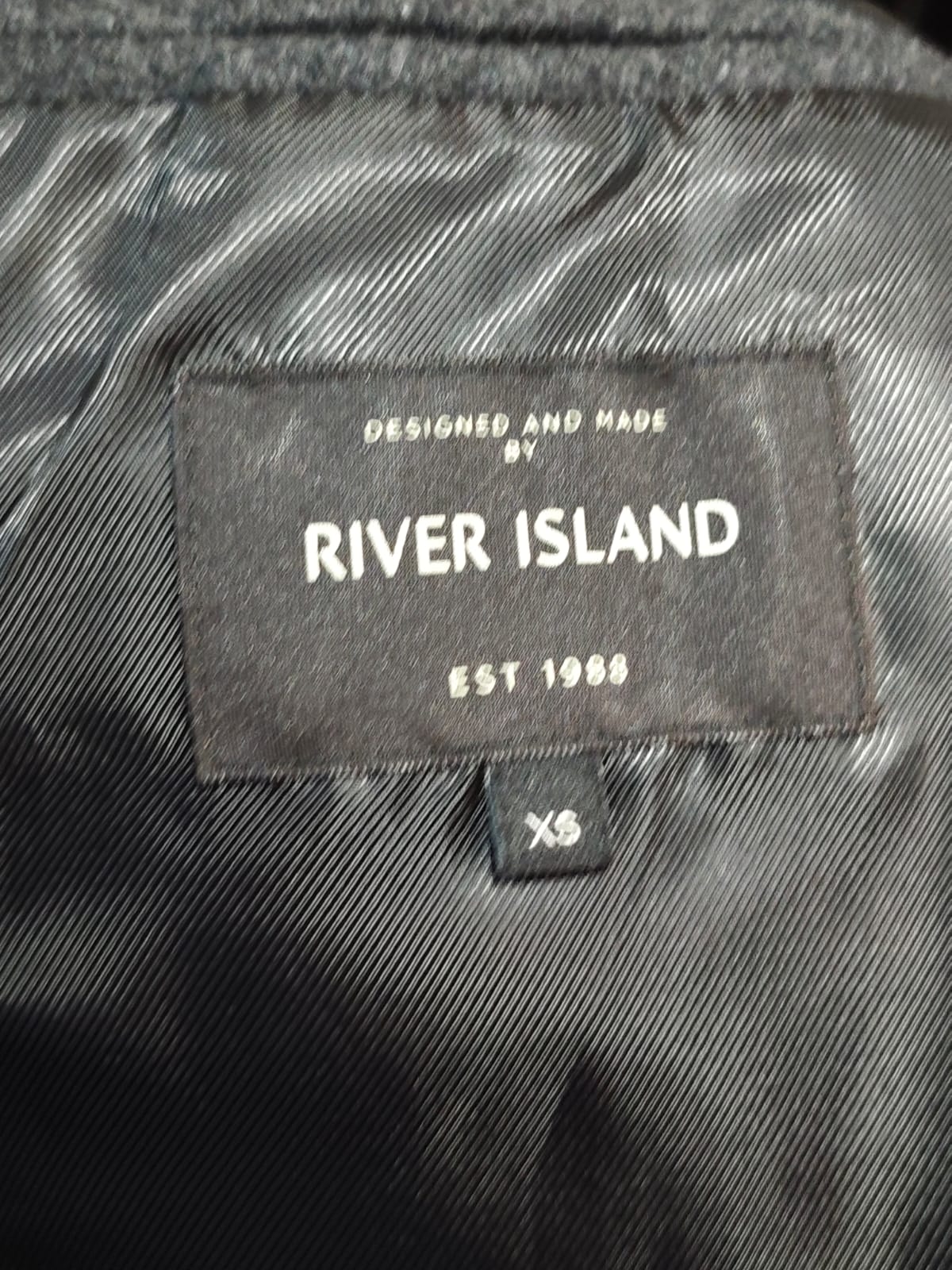 Abrigo Corto River Island Lana Gris | Talla XS (44) | Vistemen