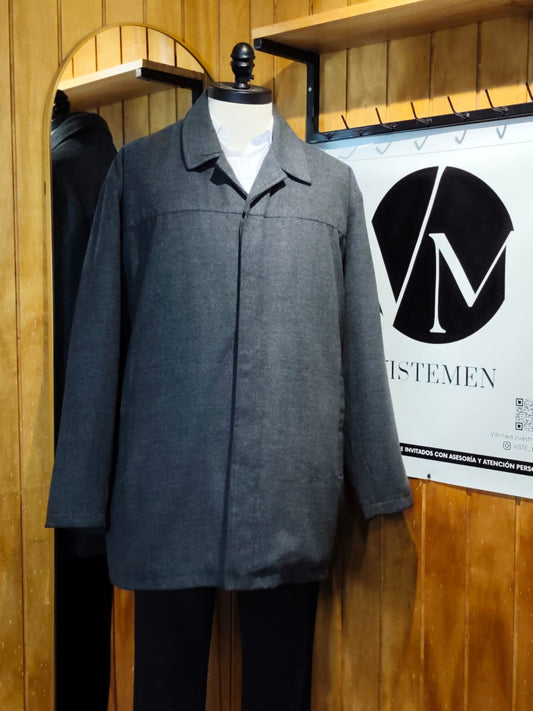 Abrigo Acolchado Ligero Lana Gris | 3/4 | Talla XL (52) | Vistemen