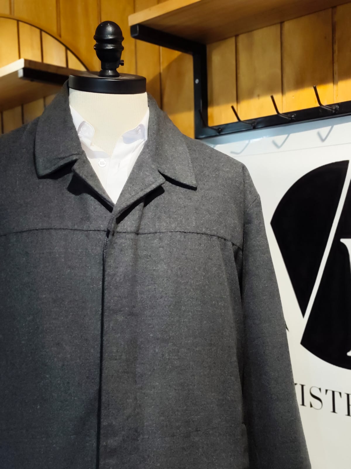 Abrigo Acolchado Ligero Lana Gris | 3/4 | Talla XL (52) | Vistemen