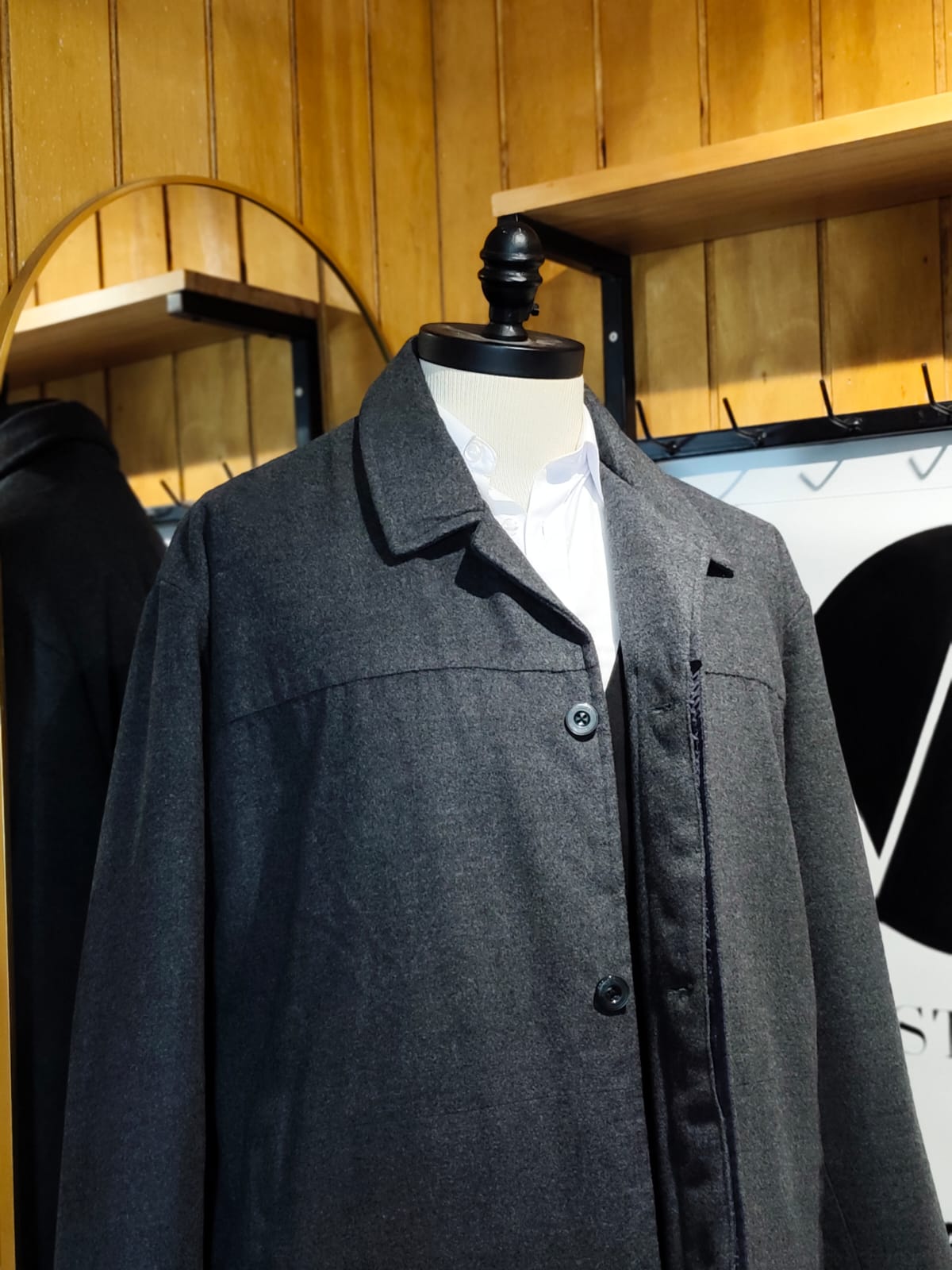 Abrigo Acolchado Ligero Lana Gris | 3/4 | Talla XL (52) | Vistemen