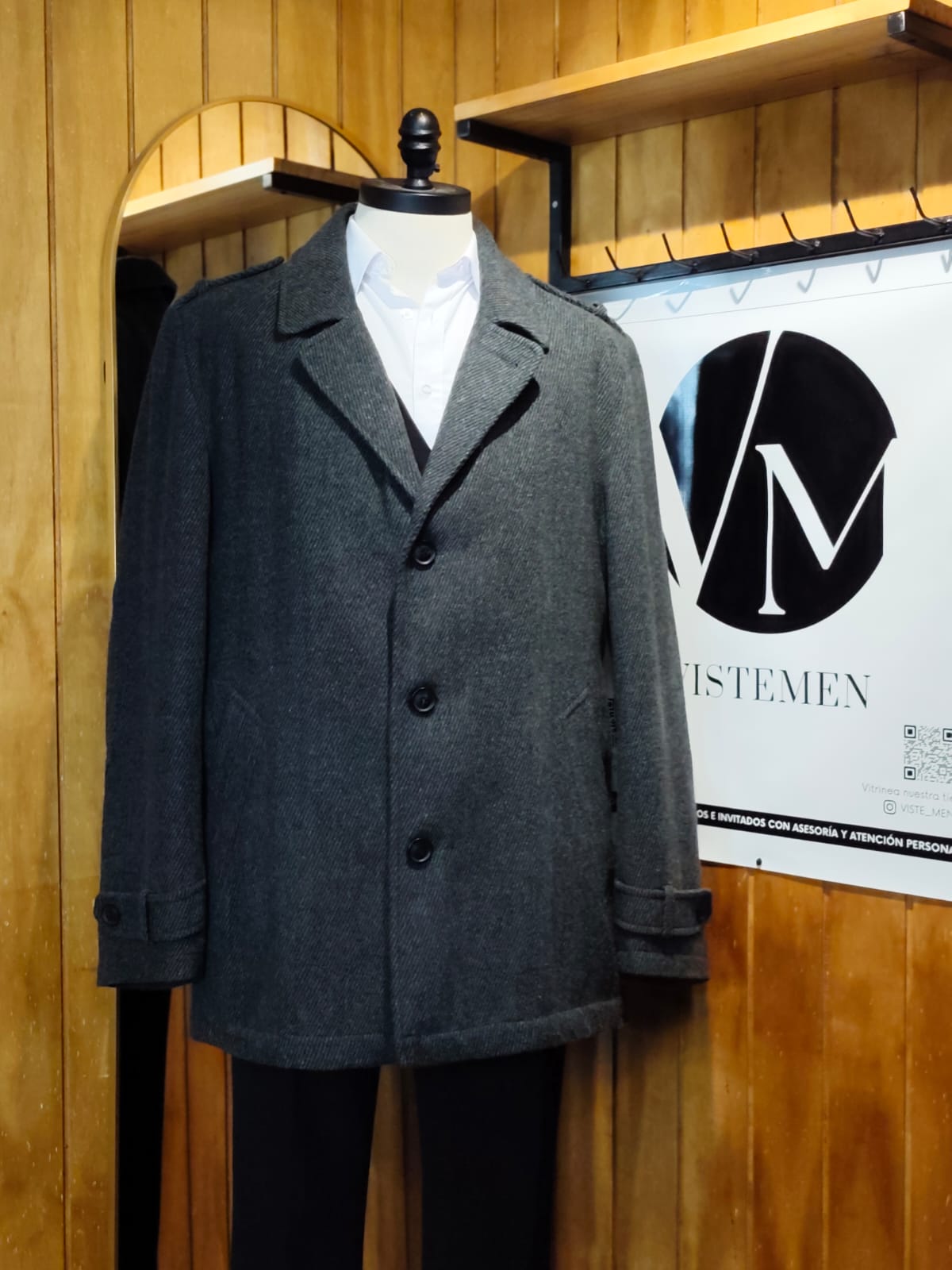Abrigo 3/4 Lana Marengo | Diseño Especial | Talla XXL (54) | Vistemen