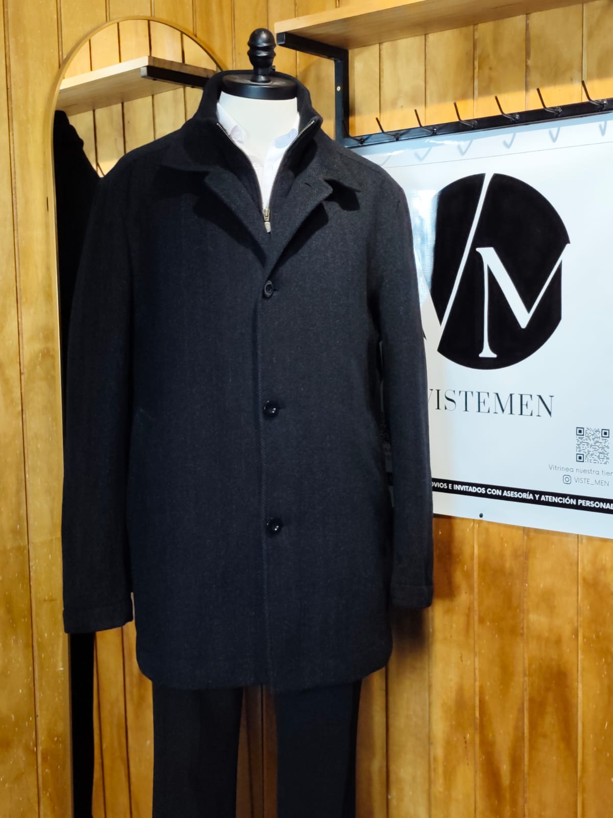 Abrigo Hugo Boss Lana Virgen 3/4 | Marengo | Talla 56 (3XL) | Vistemen