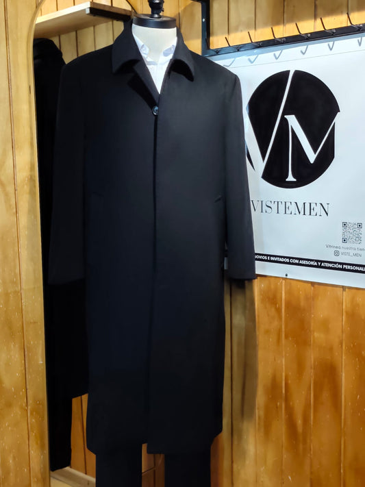 Abrigo India Home Collection | Lana y Cashmere Negro | Talla M (48) | Vistemen