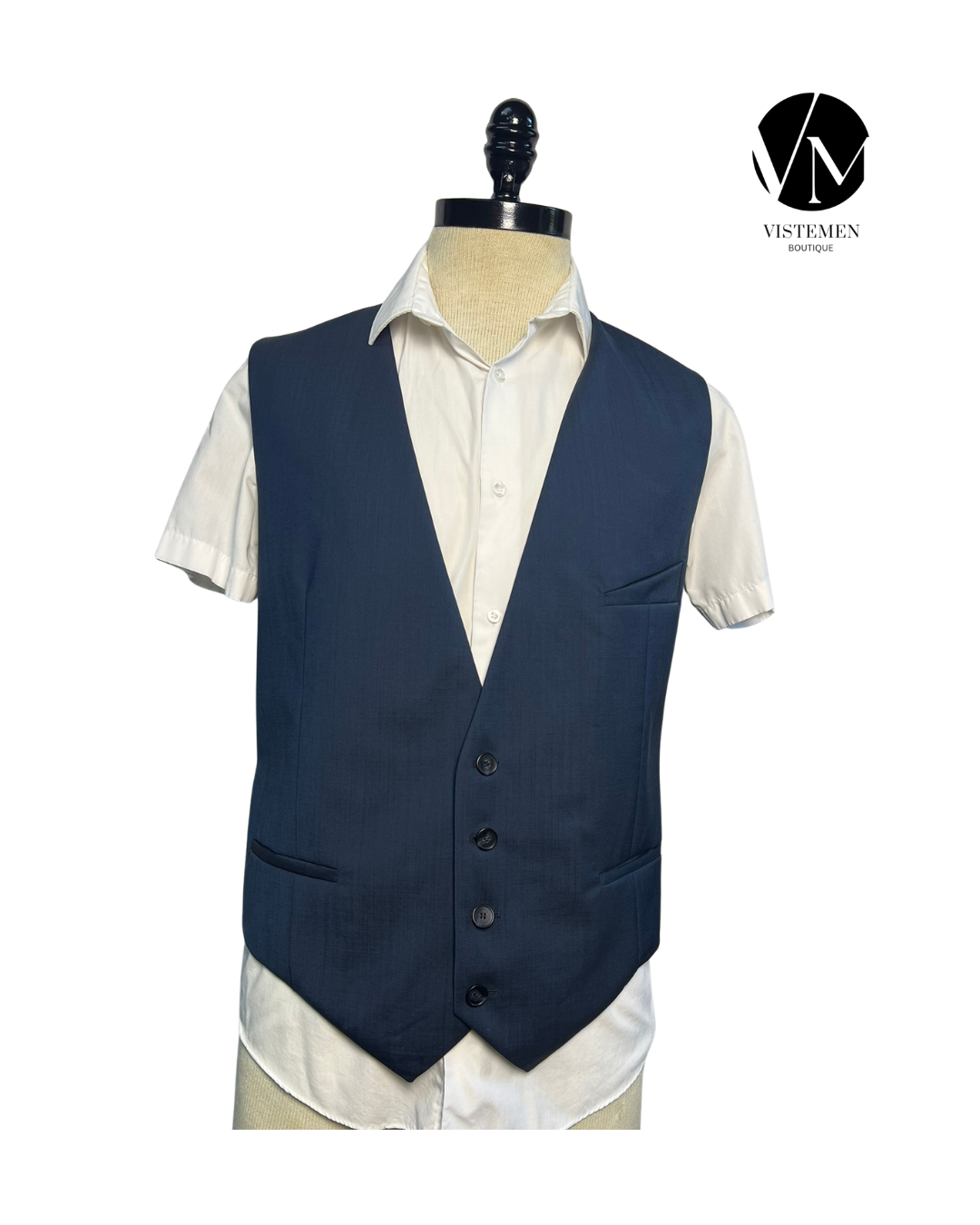Gilet Hugo Boss de Lana Azul Oscuro | Talla XS (44) | Vistemen