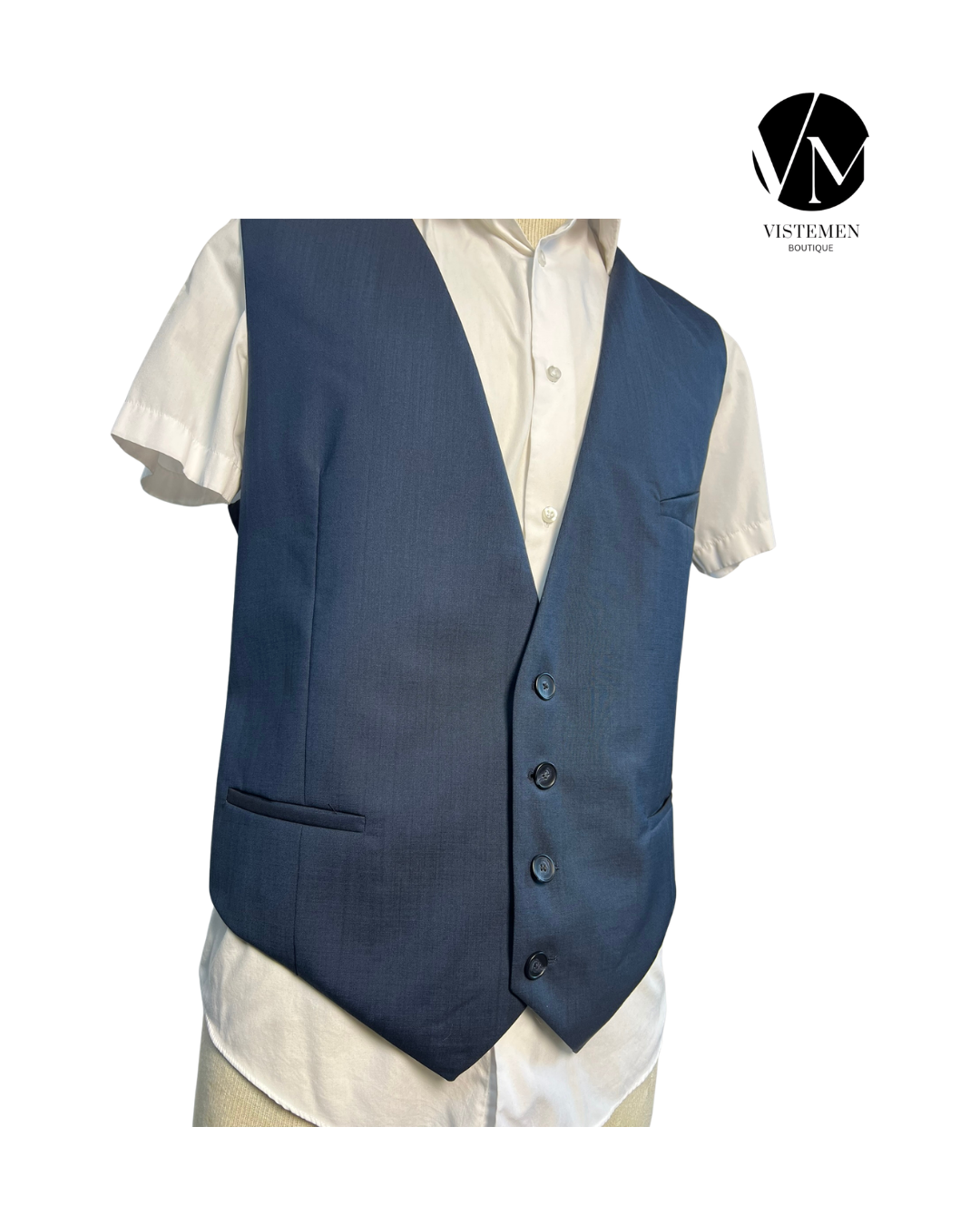 Gilet Hugo Boss de Lana Azul Oscuro | Talla XS (44) | Vistemen