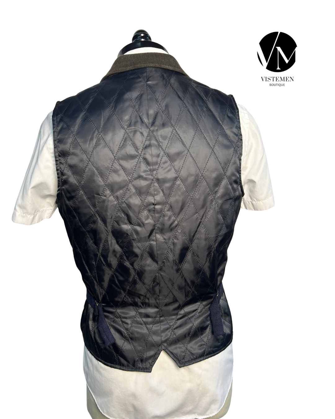 Gilet River Island Tweed Azul Oscuro | Estilo Espiga | Talla M (48) | Vistemen