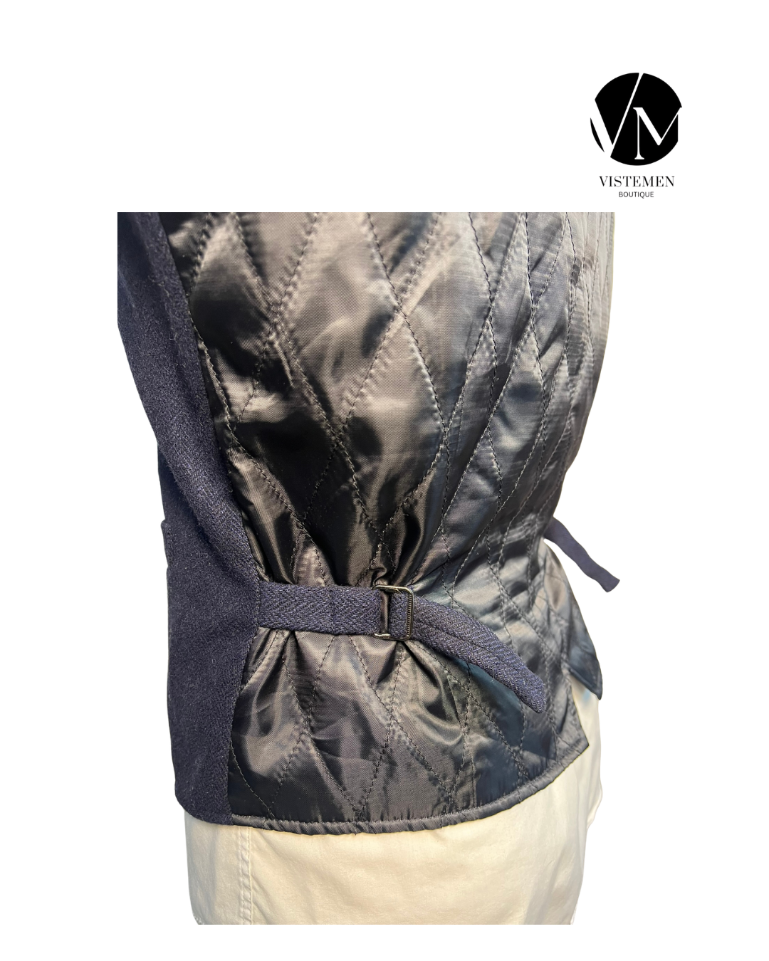 Gilet River Island Tweed Azul Oscuro | Estilo Espiga | Talla M (48) | Vistemen