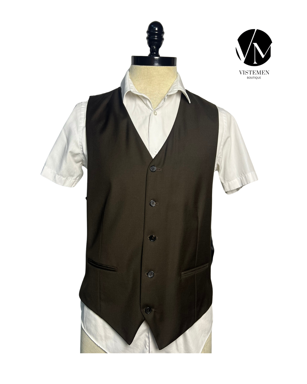Gilet de Lana Café Oscuro | Espalda Regulable | Talla M/L (48-50) | Vistemen
