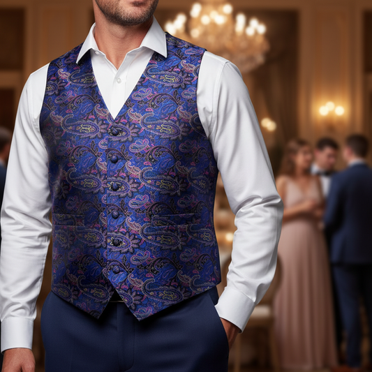 Gilet Hisdern Colores Mixtos | Wool Blend | Estilo Gala | Talla M (48) | Vistemen