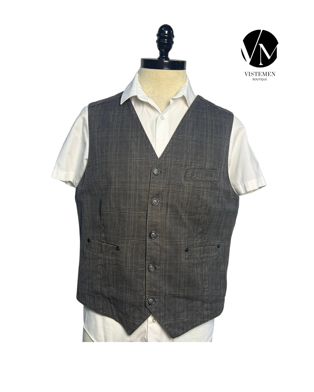 Gilet Burton de Algodón Gris | Talla XXL (54) | Formal Casual | Vistemen