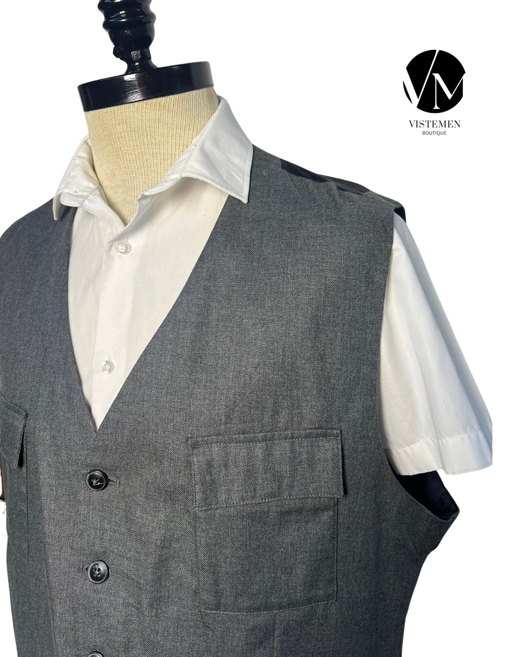 Gilet Kenneth Cole Algodón Gris Oscuro | Talla XXL (54) | Formal Casual | Vistemen