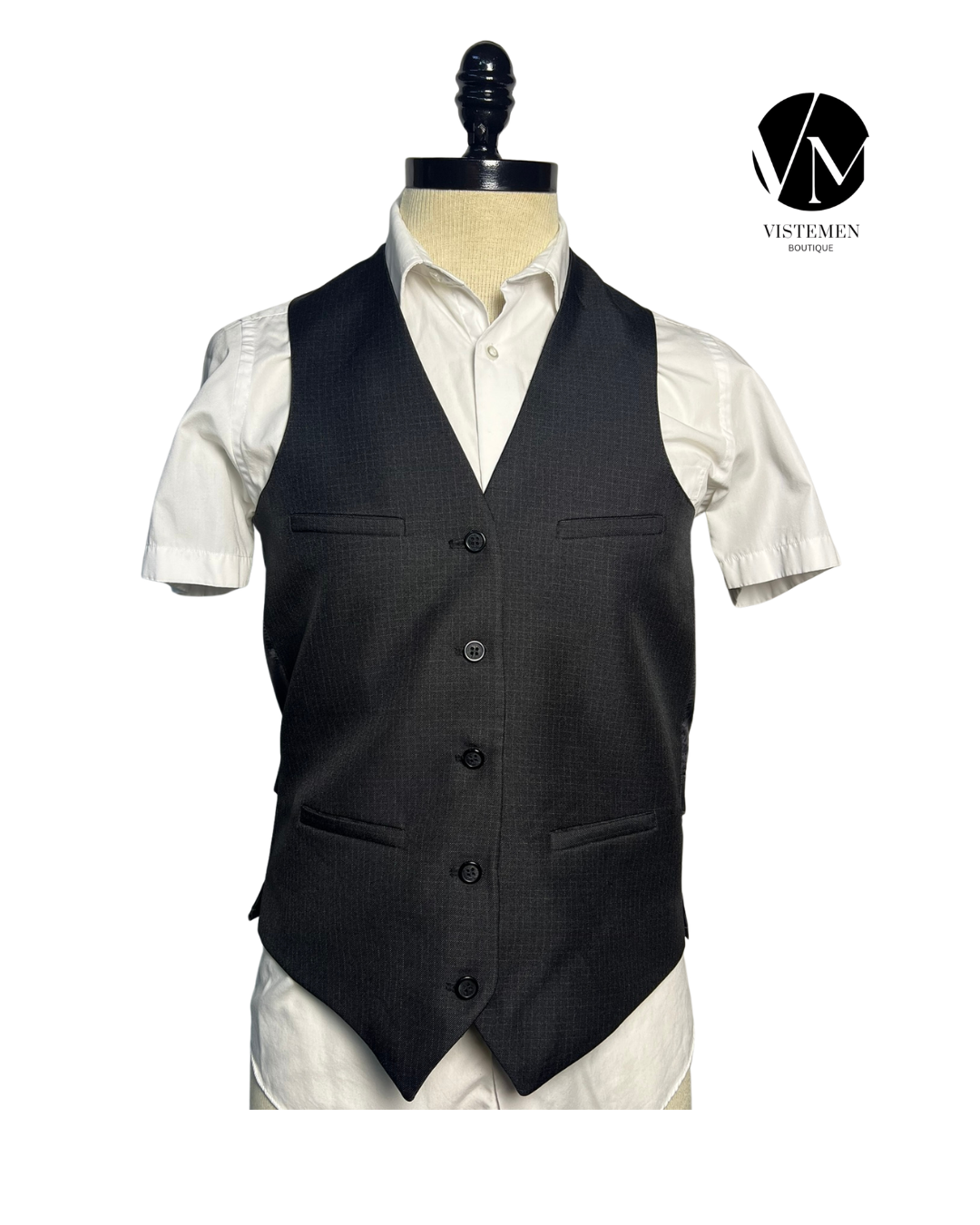 Gilet European Tailored Negro | Talla S (46) | Formal Impecable | Vistemen