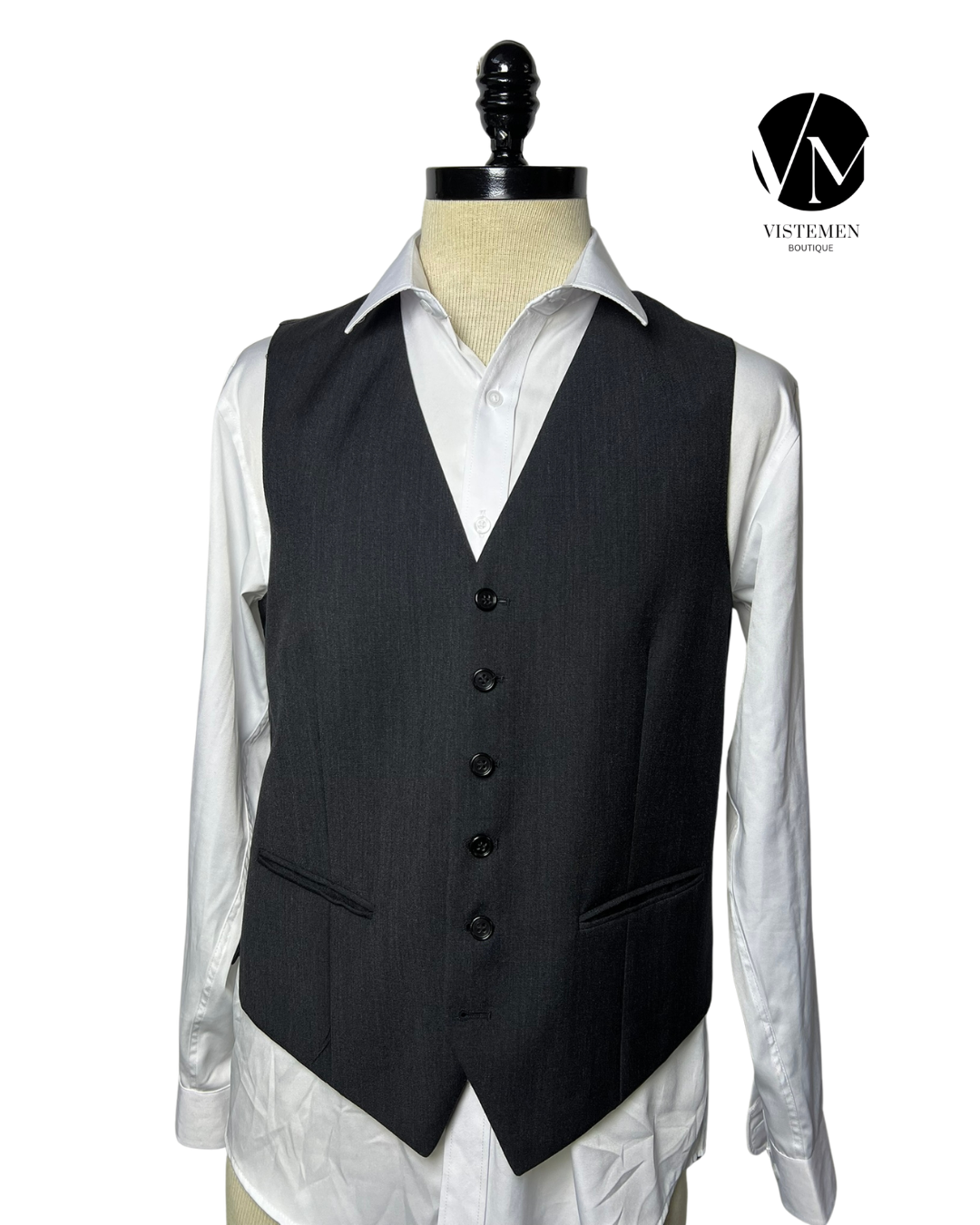 Gilet Negro Wool Blend | Talla M (48) | Clásico Atemporal | Vistemen