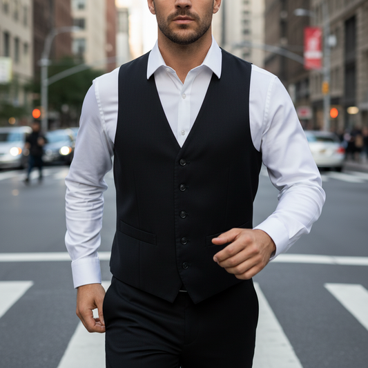 Gilet Roy Robson de Lana Negra | Talla M (48) | Vistemen