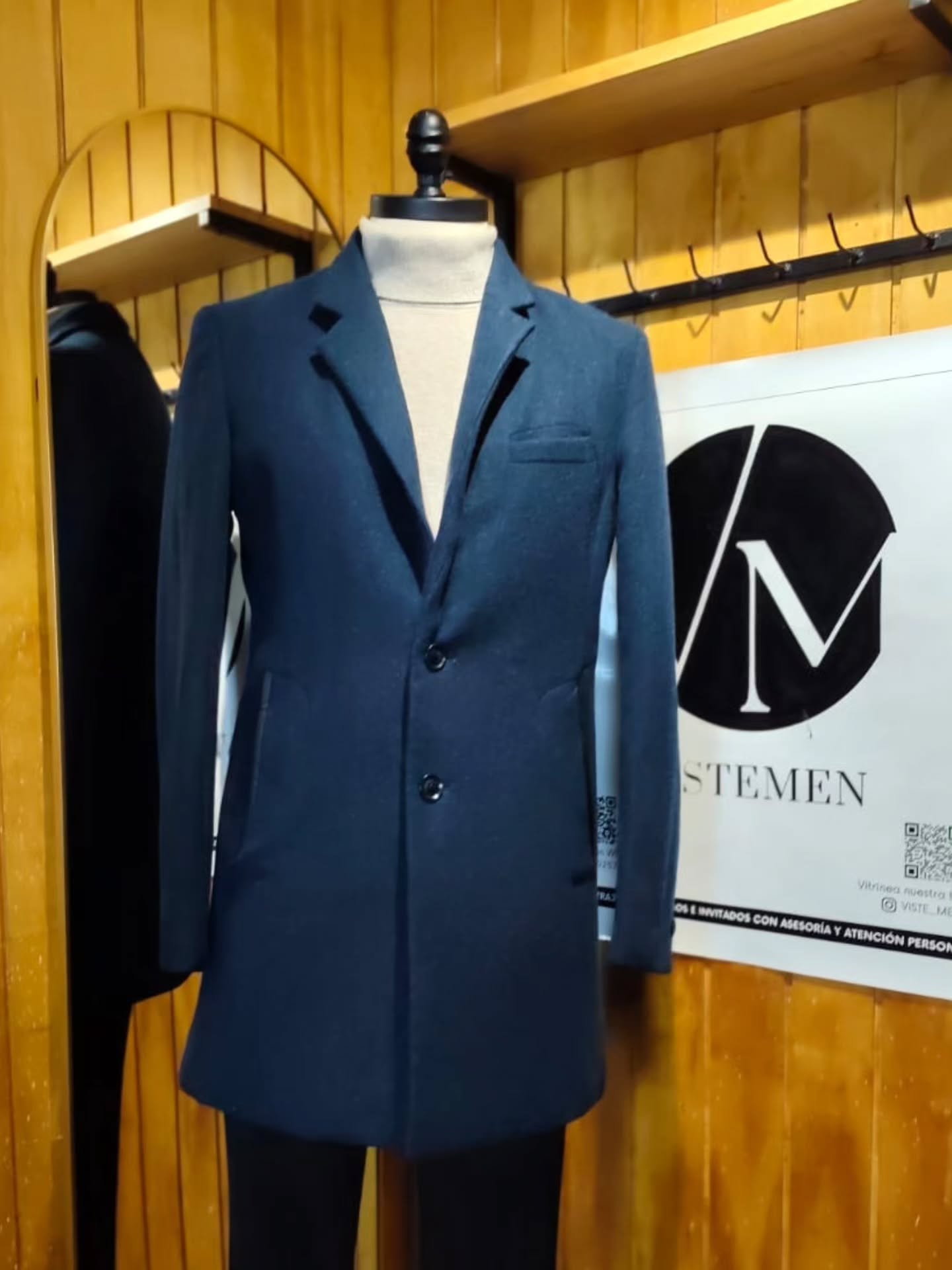 Abrigo Chris Christy Azul Francia – Elegancia y Calidez en Talla S