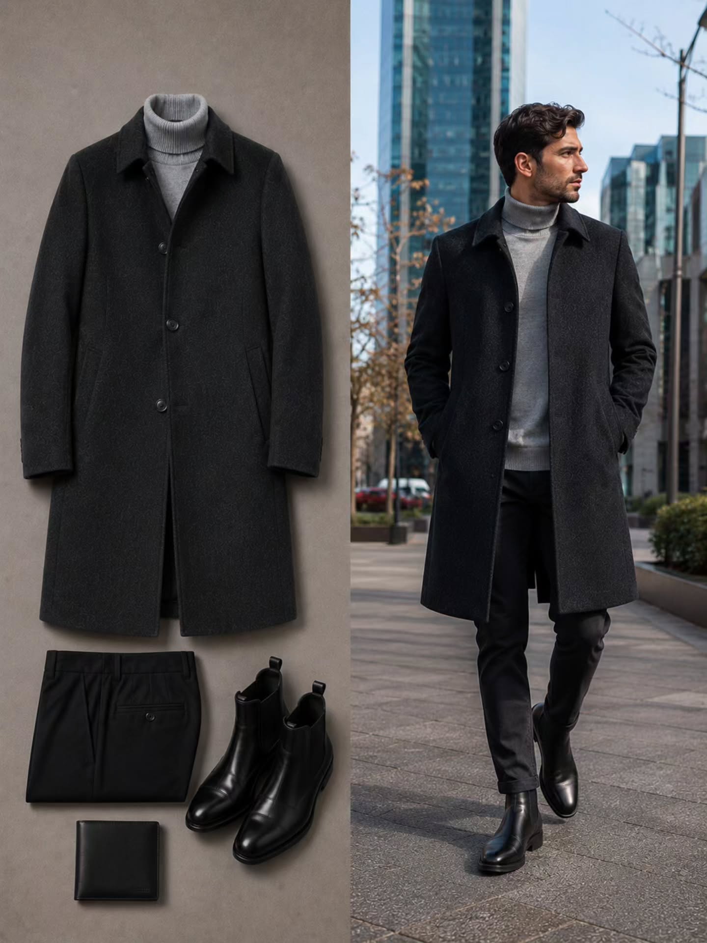 Abrigo Ejecutivo Hugo Boss de Cashmere y Lana – Talla M (48)