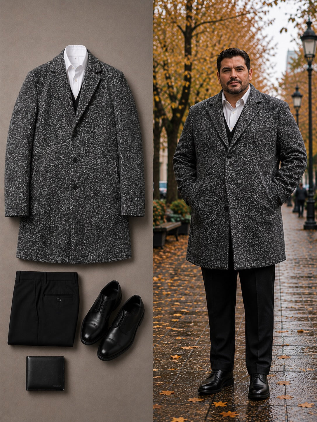 Abrigo Formal Clride.n Gris Oscuro – Talla 2XL (54)