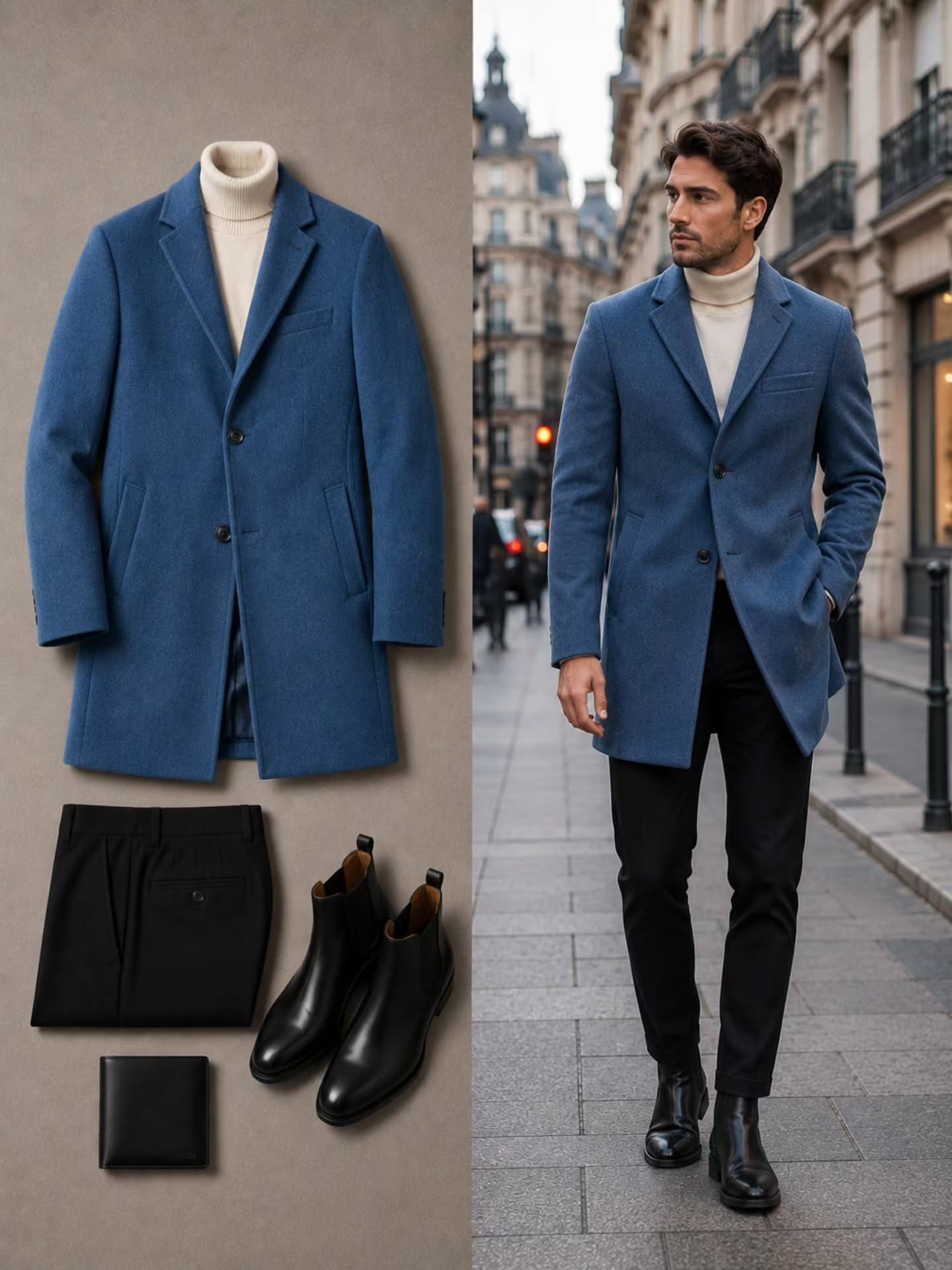 Abrigo Chris Christy Azul Francia – Elegancia y Calidez en Talla S