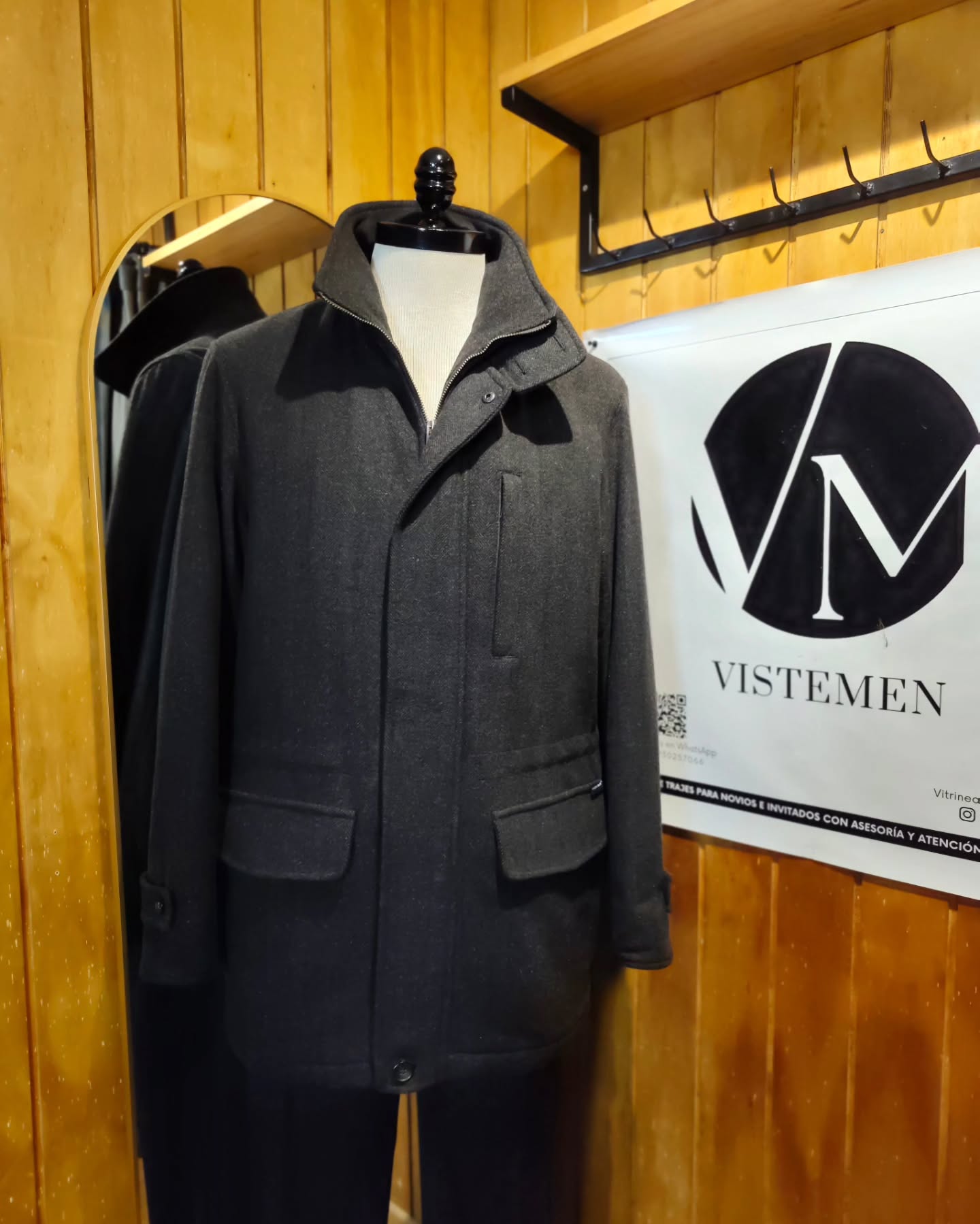 Abrigo Marks & Spencer Café Moro Espiga de Trigo – Talla L (50)