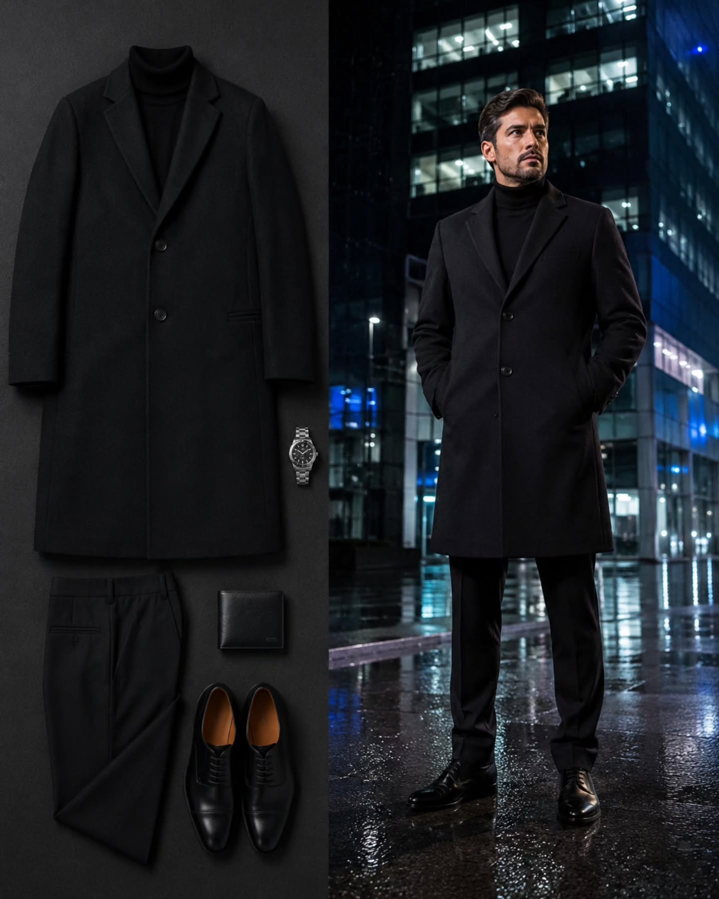 Abrigo Ejecutivo Comodo Square Negro – Talla L (50)