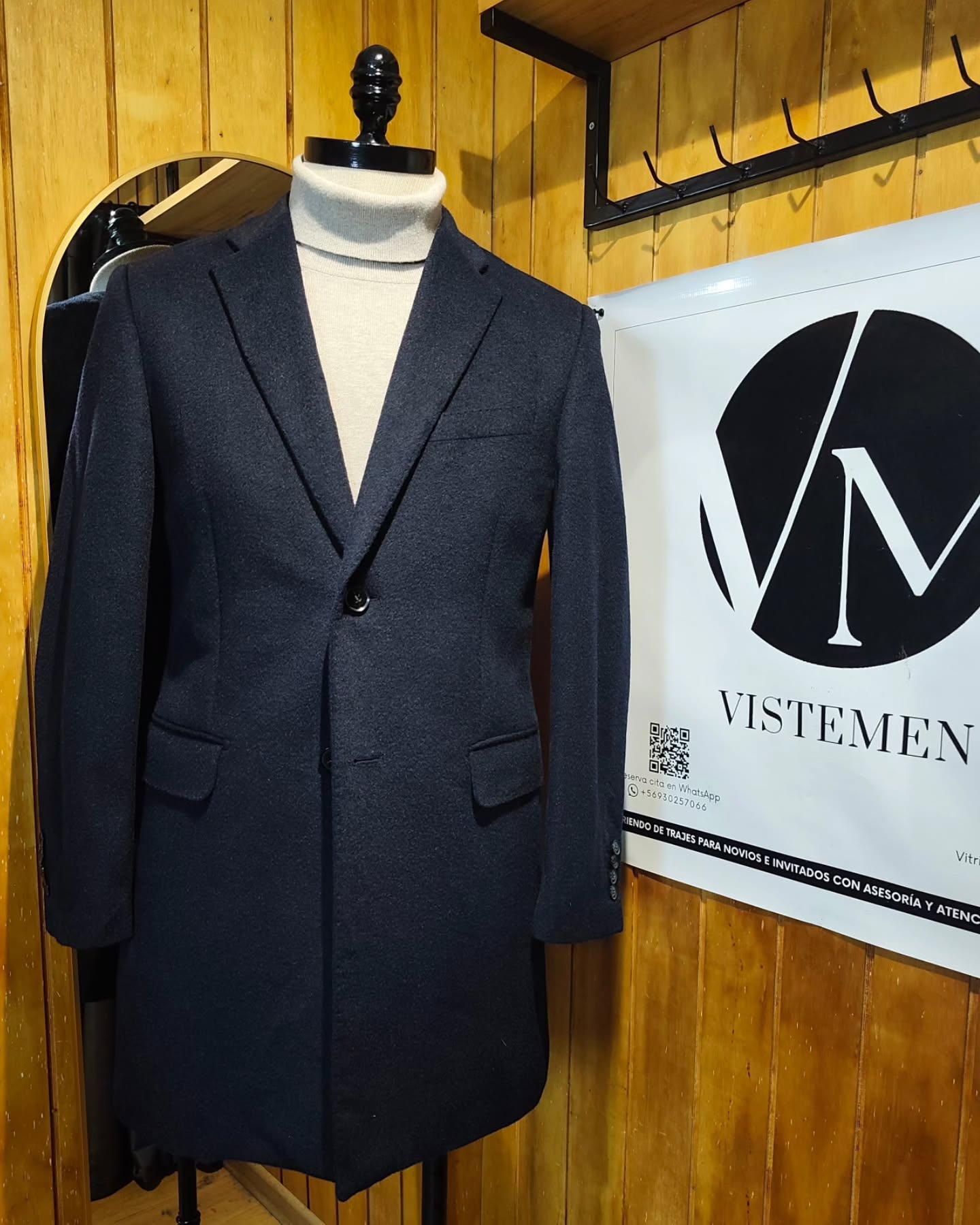 Abrigo Formal Rogatis Azul Marino – Talla S (46)