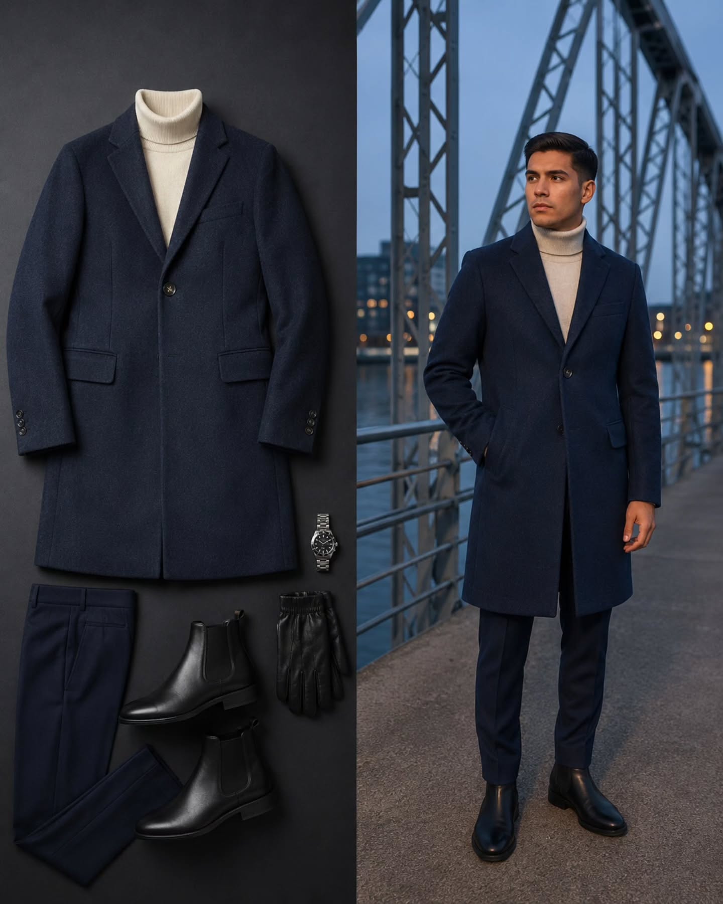 Abrigo Formal Rogatis Azul Marino – Talla S (46)
