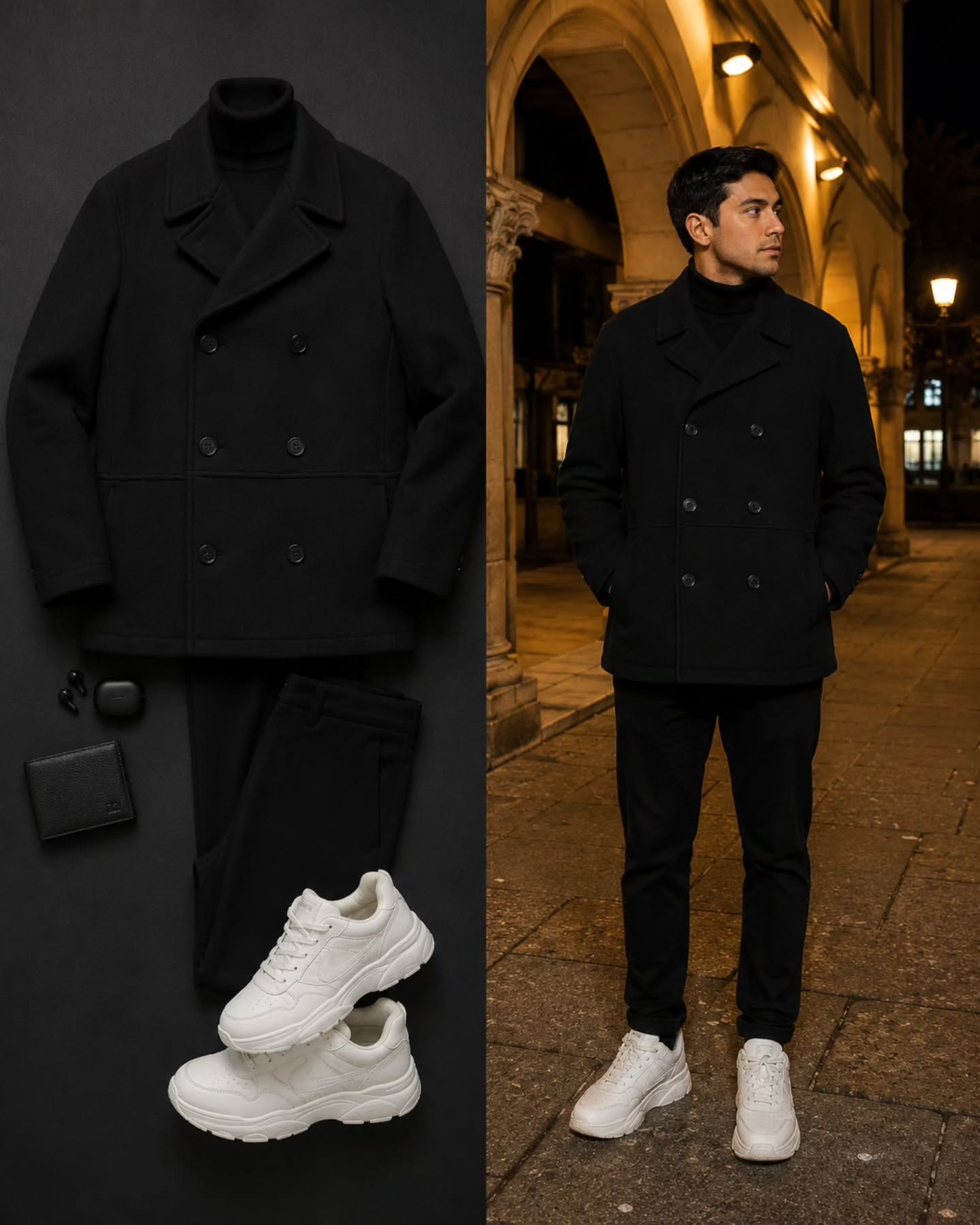 Abrigo Cruzado Next Negro Oversized – Talla M/L
