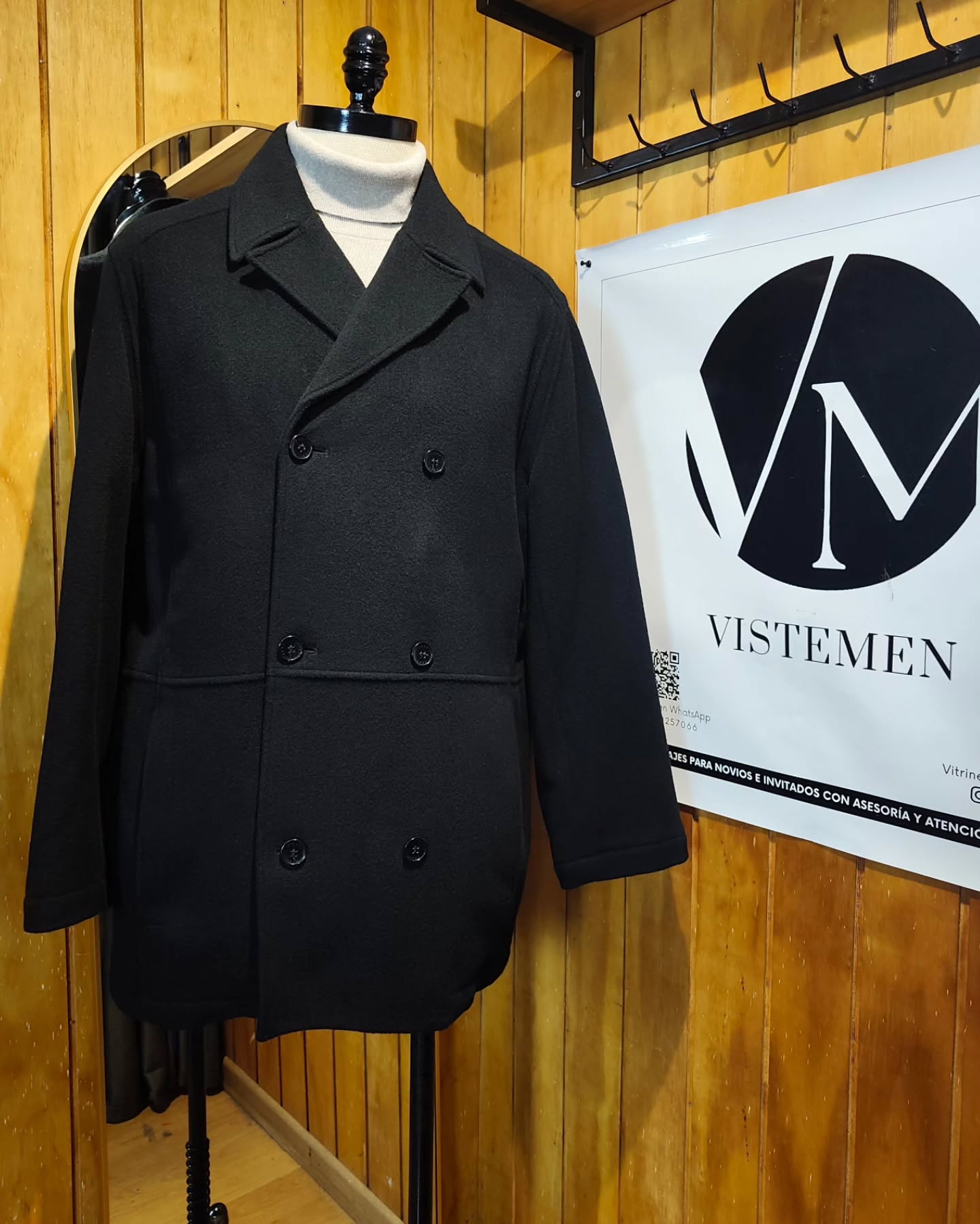 Abrigo Cruzado Next Negro Oversized – Talla M/L