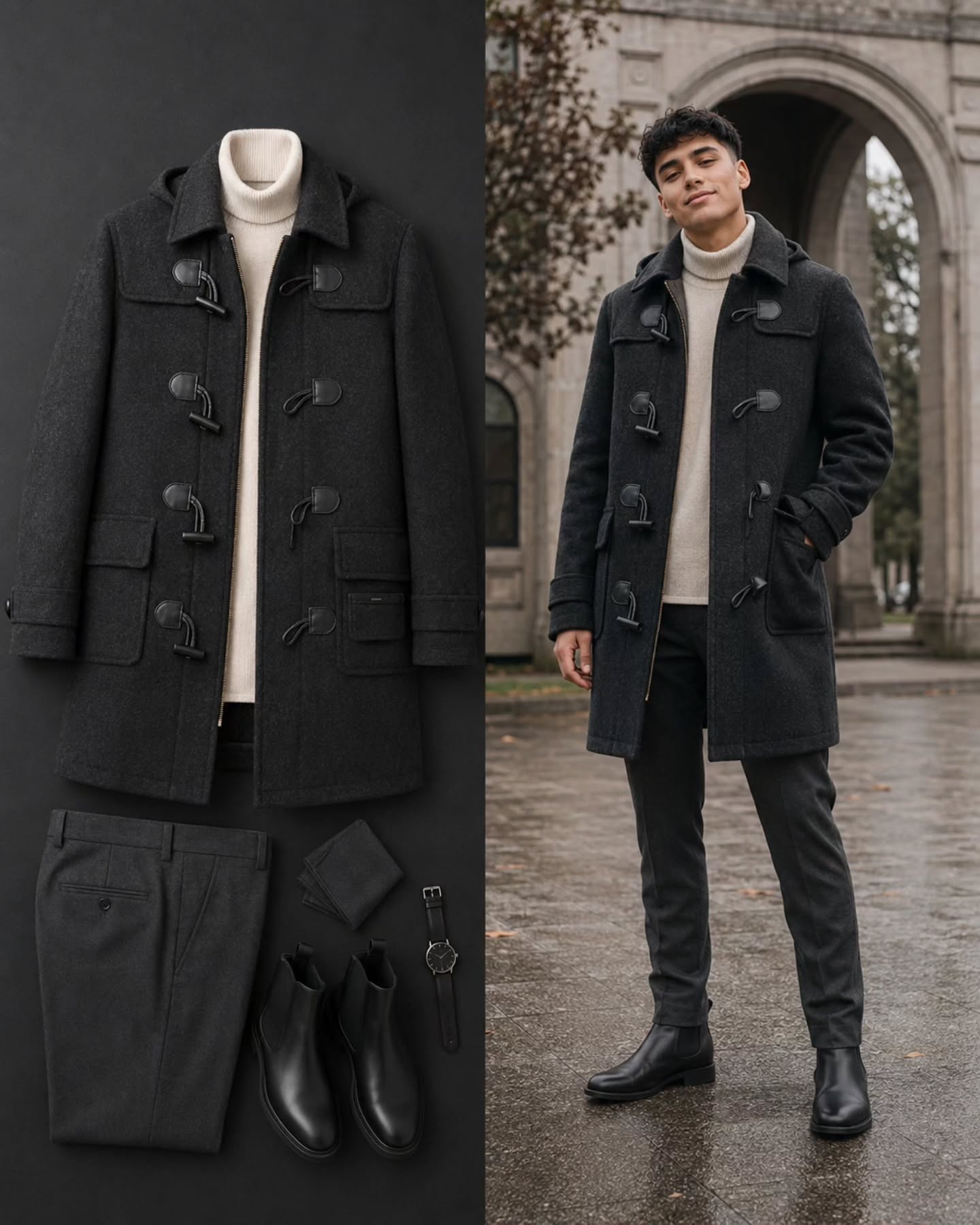 Abrigo Duffle Coat NII Gris Carbón Montgomery – Talla XS (16)